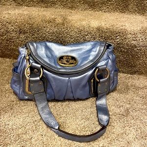Baby Blue Metallic Shoulder Bag